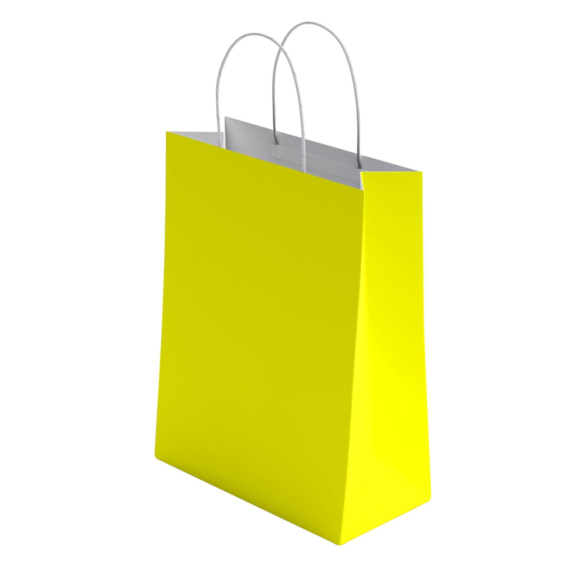 50 Pcs Small Yellow Paper Party Bags with Handles Colourful Paper Gift Bags for Kids Parties Weddings Birthdays Baby Showers Xmas and Sweets 18x22x8cm Kraft Bags