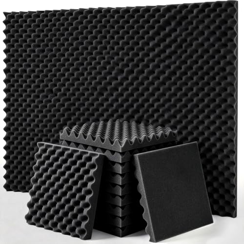 Image of 24 Pack Acoustic Panels, 12x12x1.2 Inches Egg Crate Acoustic Foam Panels, Sound Proof Foam Panels Noise Reducing for Walls and Ceiling, Acoustic Wall Panels Sound Absorbing, Soundproof Wall Panels