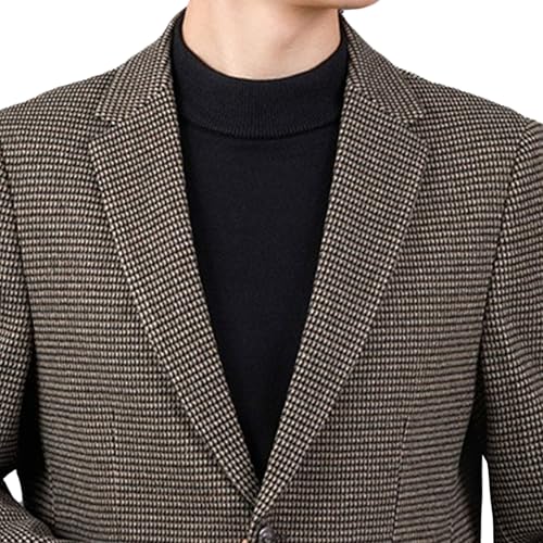Men's Thick Wool Blazers Business Wrinkle-Resistant Winter Fashion Suit Jacket Banquet Formal 2-Button Sport Coat4