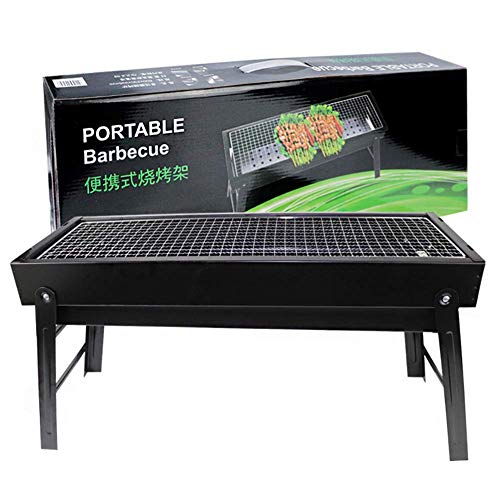 Tragbarer Faltbarer Holzkohlegrill - Edelstahl-verdickter Grill für Hausgarten Hinterhof Heckklappenparty Camping Picknick Kochen, Grillen