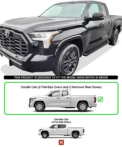 Estribos APS Black para Toyota Tundra 2022-2026 Doble Cabina miniatura 2