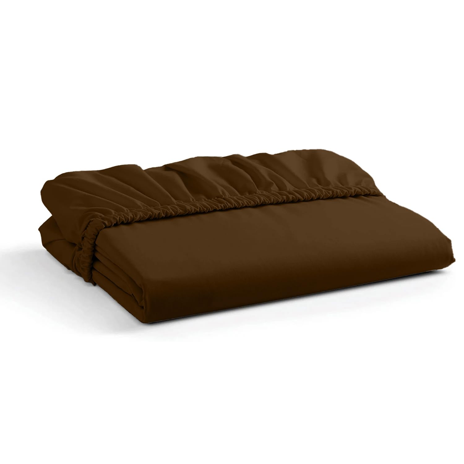 Drap-housse coton égyptien 1000 fils chocolat pour matelas épais