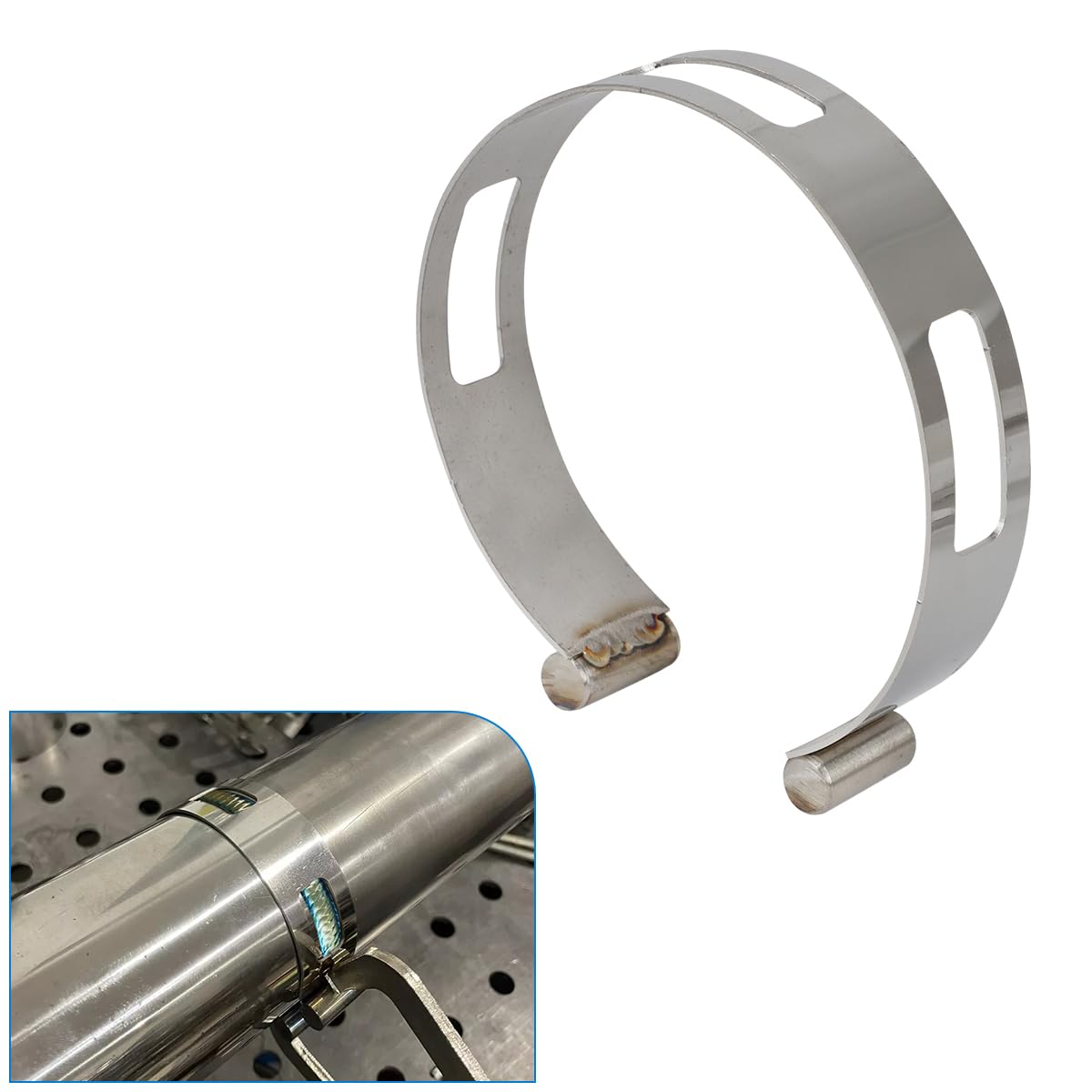 4" Stainless Exhaust Tacking Band Clamp-On For Welding Fabrication