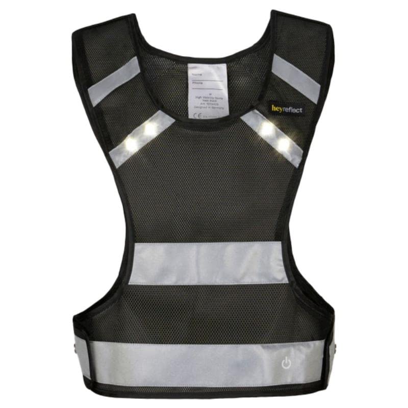 Gilet de sécurité Haut de Gamme pour Adulte avec LED avec Batterie Rechargeable I Jogger I Reiter I Taille S I M I L I XL I XXL I Noir ou Jaune, Adulte (Unisexe), Noir, L