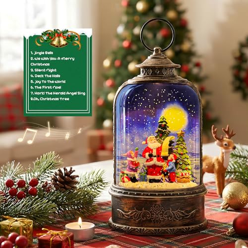 Linterna de globo de nieve navideña con música, 75% de descuento