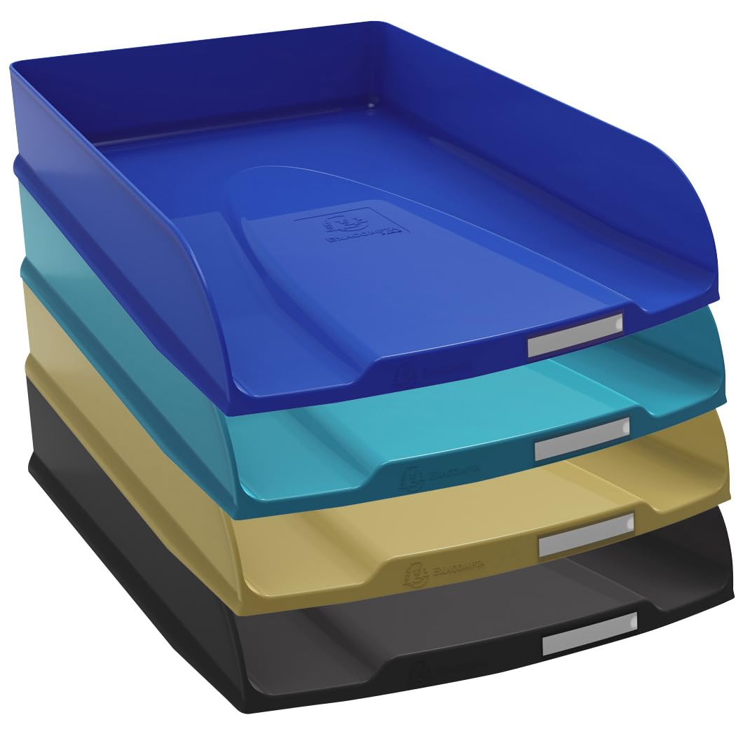 Exacompta Neo Deco Letter Tray Stackable A4 Maxi Assorted Pack Of 4