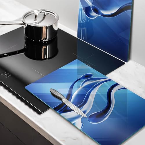 Planche à découper induction 2x30x52cm Wallfluent protection plaque de cuisson design liquide