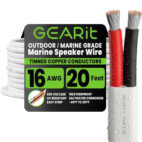 Image of GEARit 16 Gauge Marine Wire, 16 /2 AWG Tinned Copper Electrical Wire, 20ft
