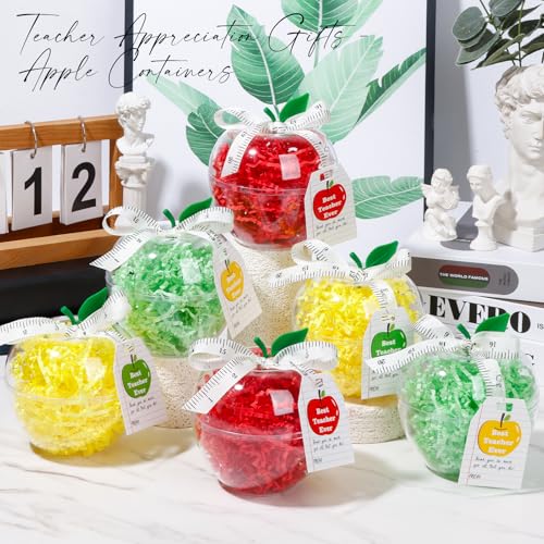 dZbGift Teacher gifts card holder-6pcs plastic apple containers teacher graduation gifts back to school first day of school teacher birthday gifts
