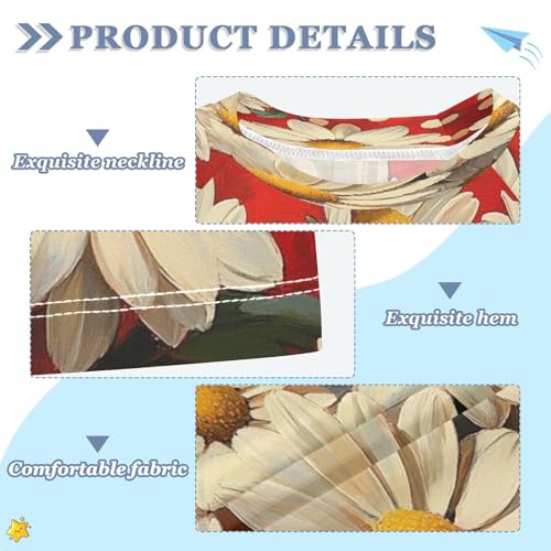 Swing Shirts Daisy Red Dot Flower Rashguard Short Sleeve Boy Swimsuit Sunscreen T-Shirts Sun Swimwear Sets UPF 50+3