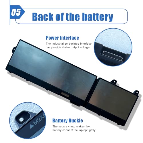Image of X9FTM Laptop Battery 93Wh Compatible with Dell Precision 7770 7670 7680 7780 Series Notebook RCVVT 965V4 0965V4 5JMD8 05JMD8 11.55V 7650mAh