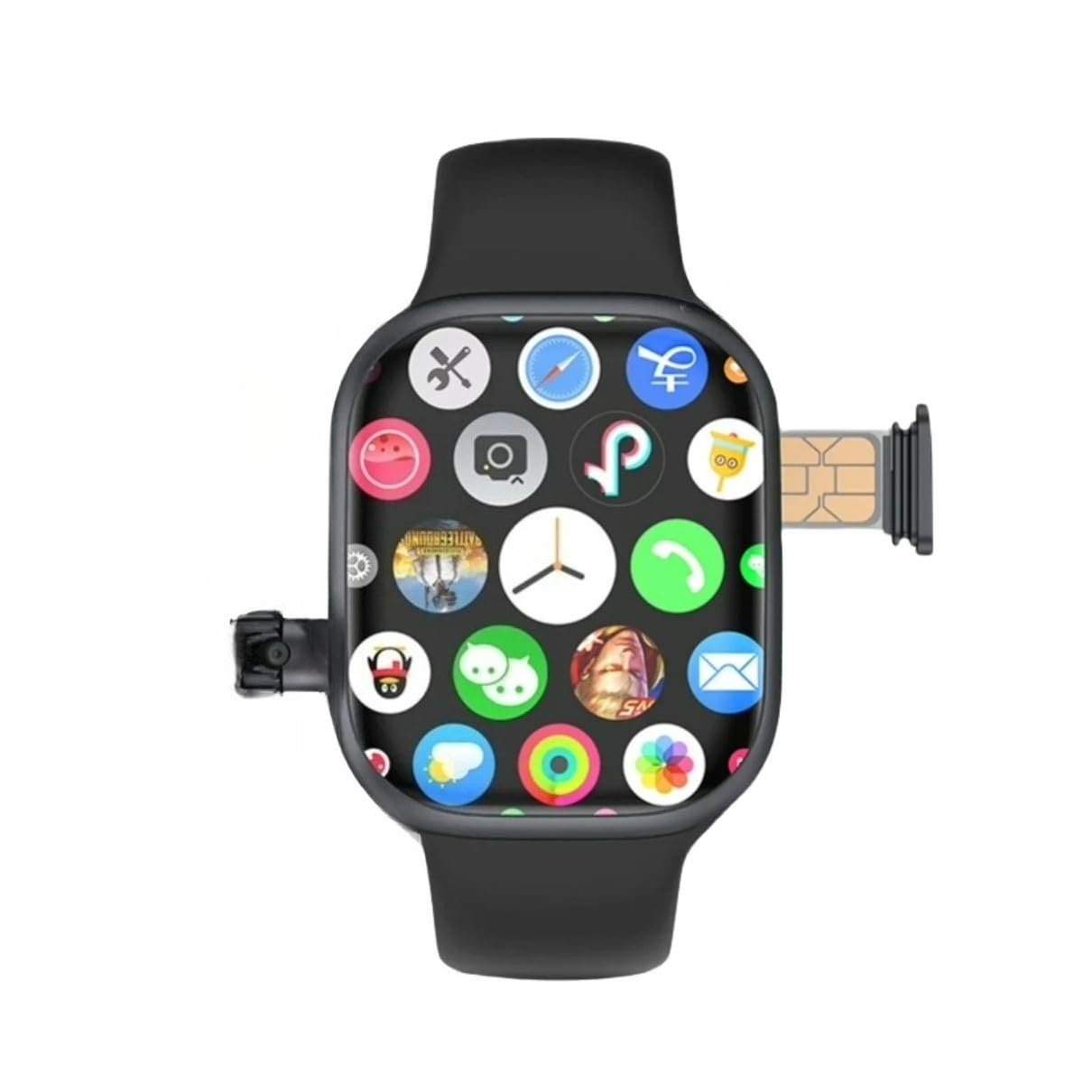 CD99 Watch X Montre connectée 5,8 cm AMOLED 5G LTE avec caméra rotative à 180 °, GPS, WiFi, fente pour carte SIM, surveillance de la santé (noir, 16 Go, 256 Go)