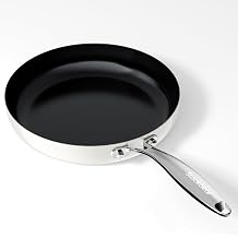 Nonstick Frying Pan Ceramic Cookware Set for Cooking 10.4+11.8 Inch, Tri-Ply Stainless Steel Pan, Non Toxic Skillet, PTFE & PFOA Free, Compatible with All Stovetops, Dishwasher & Oven Safe