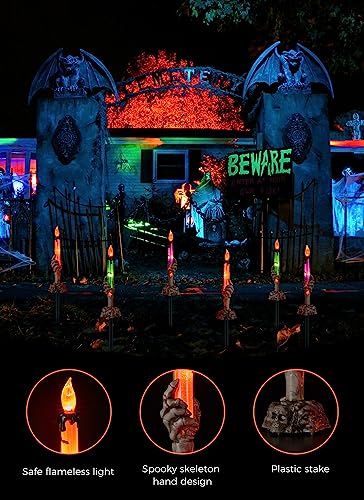 6 Pack Halloween Pathway Lights Lighted Candle Stake for Yard Table Decor  - image 7