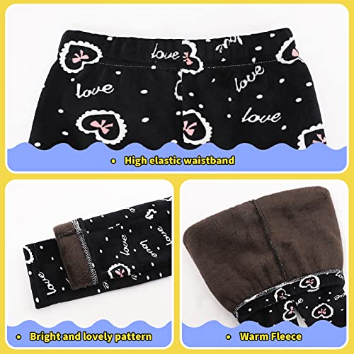 Girls Fleece Lined Leggings Kids Winter Warm Full Length Pants for 3-12 Years4