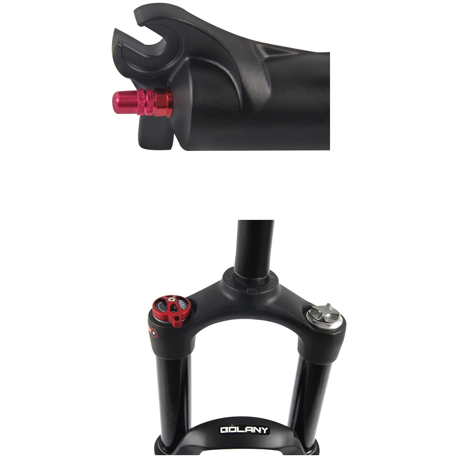 Horquilla de suspensión MTB 26/27.5/29 con 100 mm de Recorrido, Tubo Recto de 28.6 mm, Cierre rápido QR de 9 mm, Doble cámara, Corona de aleación de Aluminio para Bicicleta de Mont