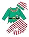 YOOJIA Neugeborene Weihnachtsoutfit Baby Strampler Jungen Mädchen Weihnachtself Kostüm Babykleidung Set Langarmshirt Hose Hut Weihnachten Overall/Kleider Grün B 62-68