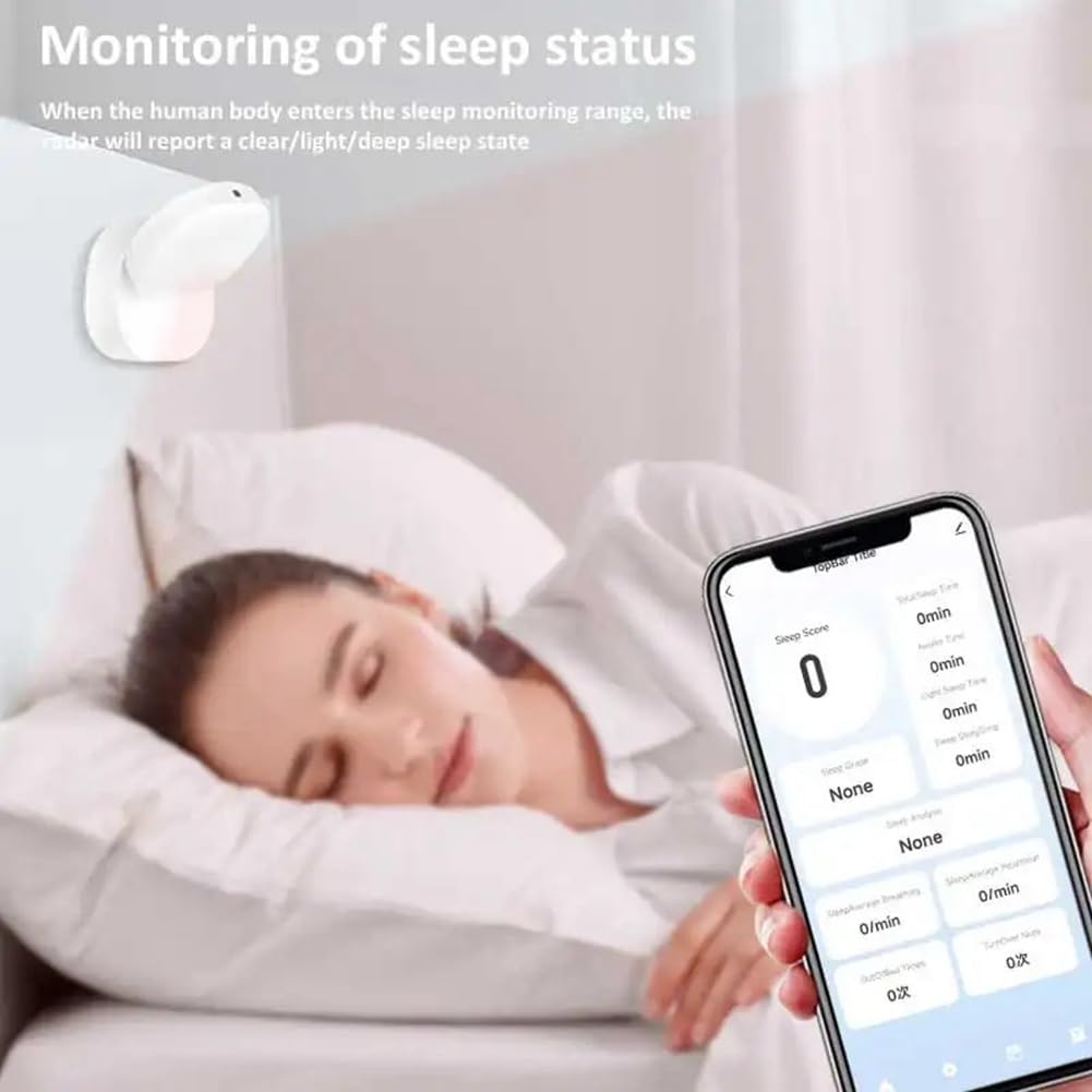 Capteur Radar pour Soins Aux Personnes Âgées, pour la Surveillance Hors Lit, la Détection de la Respiration et Du Rythme Cardiaque, la Détection Du Sommeil et la Détection de Présence.
