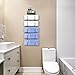 Towel Rack Wall Mounted with Top Shelf,Towel/Wine Rack Holder Organizer with 5 Compartments and Top Wooden Shelf for Bathroom Storage Bath Towels, 30.7