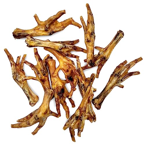 Pfotenliebe getrocknete Hühnerfüße für Hunde, 100% Huhn, knuspriger Hundesnack, 100g