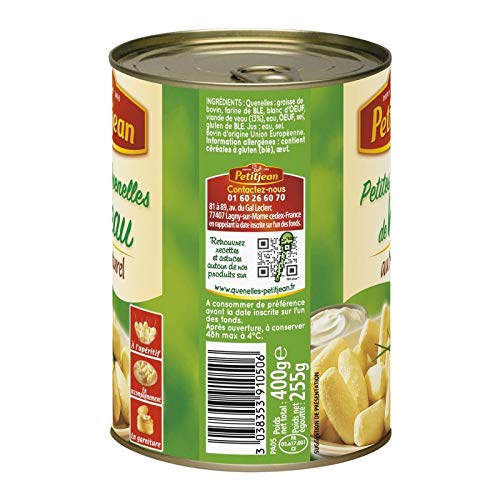 PETITJEAN - Petites Quenelles De Veau Au Naturel 400G - Lot De 3
