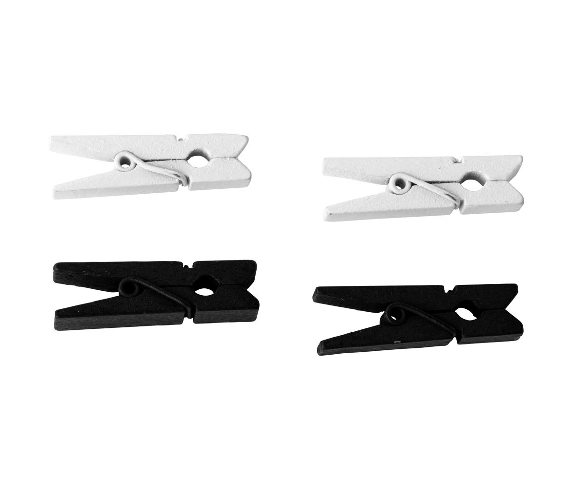Rayher Wooden Clothes Pegs Assorted Black / White 35 mm