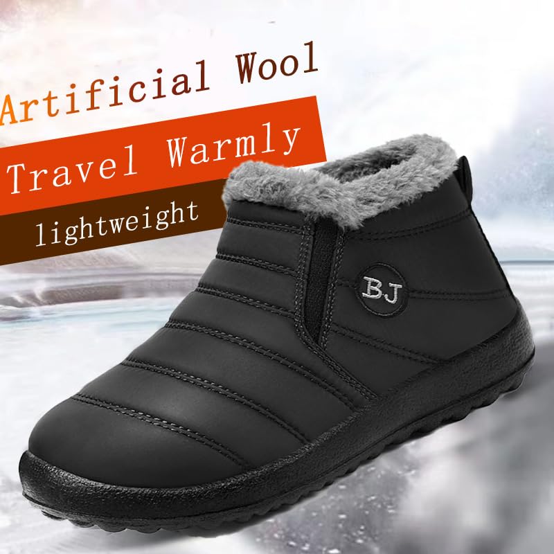 Women’s Waterproof Slip-On Winter Snow Boots – Warm Fleece Lined Ankle Booties with Anti-Slip PU Sole, Comfortable for Outdoor Walking, Casual Wear & Cold Weather3