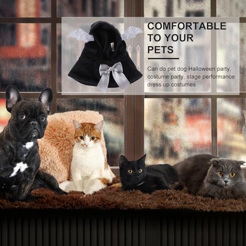 Manto para perro con capucha diseño de murciélago negro 30 cm miniatura 3