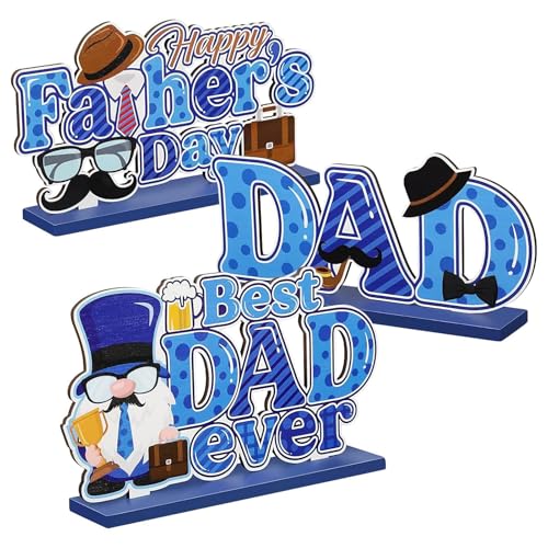 Panel de madera para el día del padre – Set de 3 decoraciones de madera «Super Papa» – Decoración de hogar para papá marido familia amigos oficina
