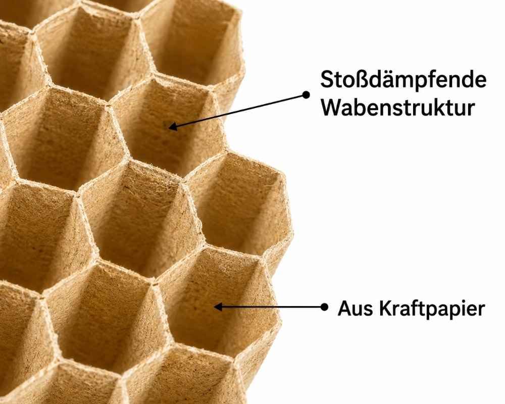 Wabenpapier Rolle 40cm x 250m Packpapier | 80g/m² Kraftpapier | Stoßdämpfendes Polsterpapier | 100% plastikfrei & recyclebar | Verpackungsmaterial für Gewerbe & Versand (1)