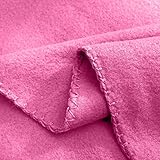 wometo 2er Set Polar Fleecedecke oekoTex 130x160 ca. 400g mit Anti-Pilling und Kettelrand rosa
