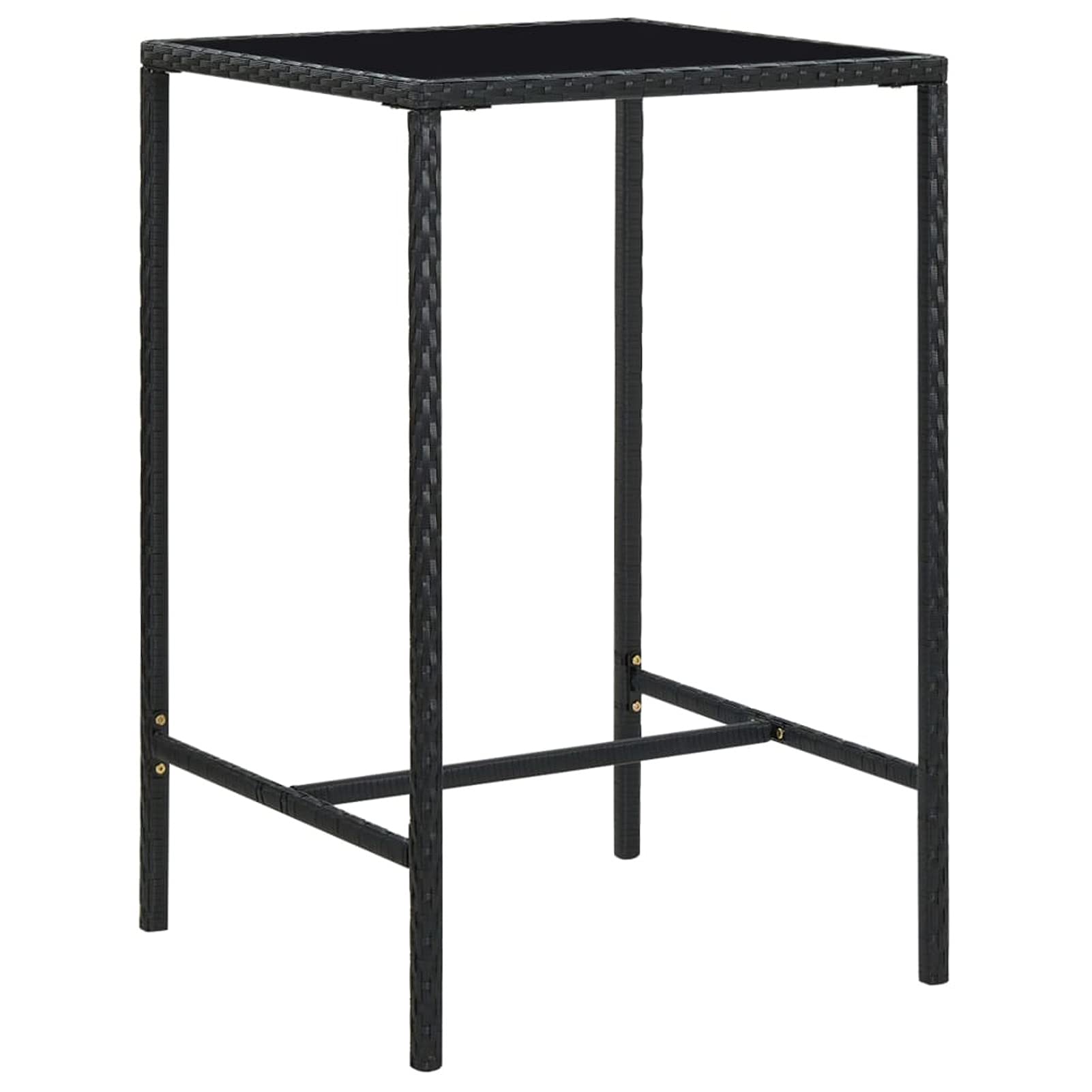 Deufre Muebles de Bar Jardín Exterior 5 pzas,Mesa y Sillas Jardín de Ratán,Mesa y Sillas Exterior,Mesa y Sillas de Bar,Conjunto Mesa y Sillas con Cojines para Jardin y Terraza Negro