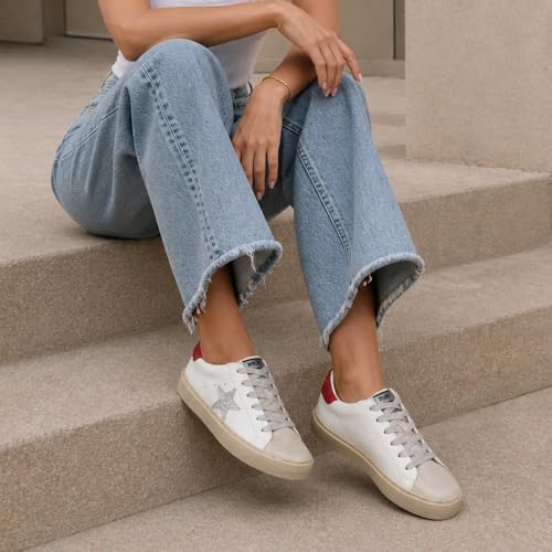 Image of Mi.iM Gaby Women's Star Sneakers - Snake Print Suede Lace-Up Fashion Shoes with Rubber Sole