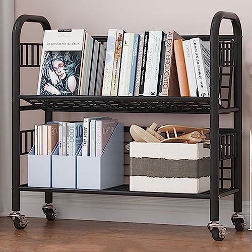 Carrello multiuso versatile con ruote a 360°, libreria mobile e scaffale estraibile, elegante organizer multifunzionale per la casa