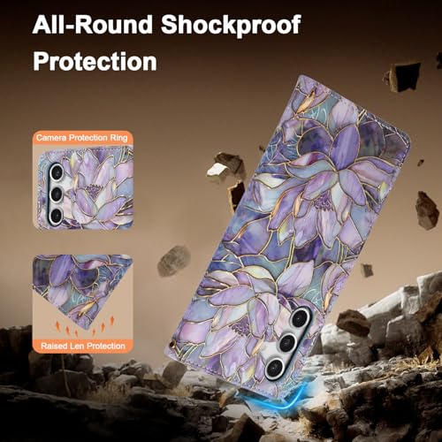 Case Samsung A37 5G protection rfid motif fleur boîtier clapet - 5