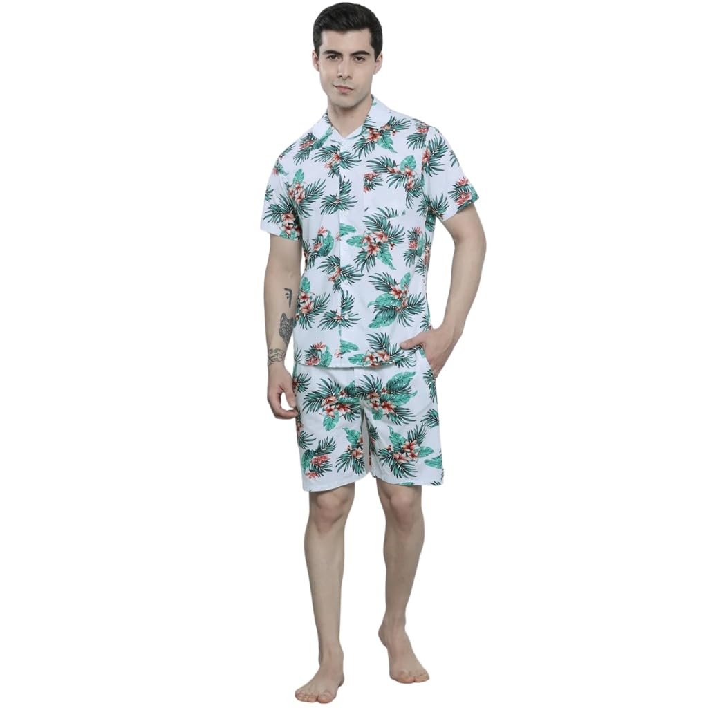 the indian garage co Men Regular Fit Striped Boxers & Shirt Lounge Set-picture-52