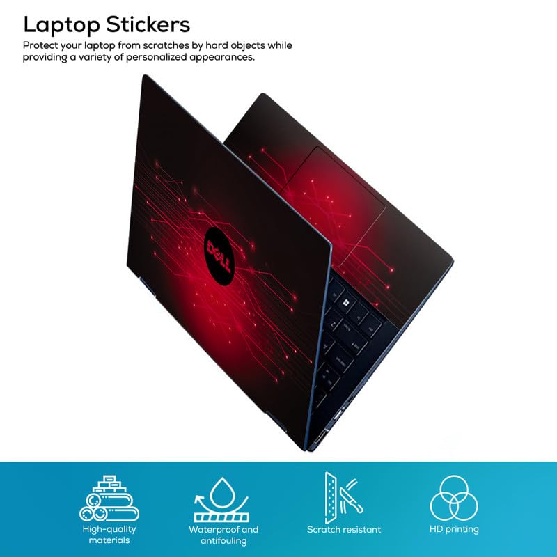 Image of Galaxsia DL239 Top+Wrist Pad Vinyl Laptop Skin /Sticker /Cover for 17 to 17.3 Inches Laptops Laminated-Removable-HD Quality Compatible for Dell (16.5x11 Inches)
