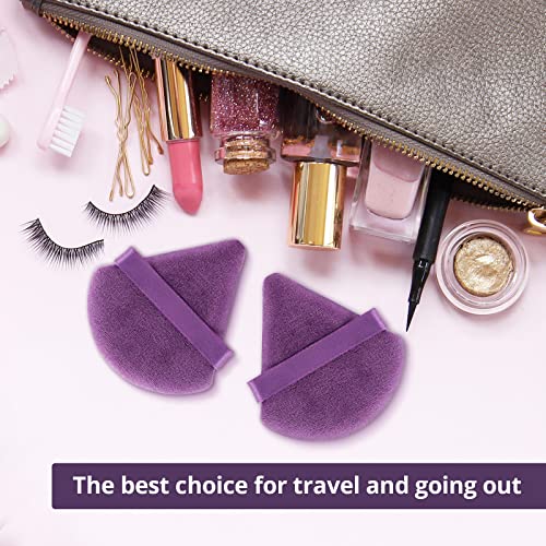 Beakey 5Pcs Triangle Powder Puff Set - Soft Makeup Powder Puffs For Flawless Application, Versatile Use Boun Boun Sponges With Liquid & Powder Products, Durable & Easy-To-Clean, Purple #TOP7