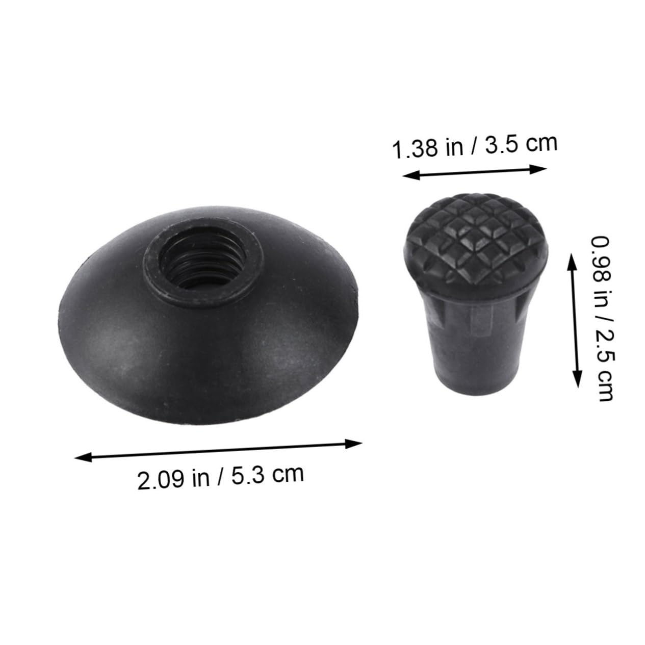 HANABASS Replacement Rubber Tips for Trekking Poles Heavy Duty Durable Feet End Cover Tips for Hiking Sticks and Walking Crutches Set