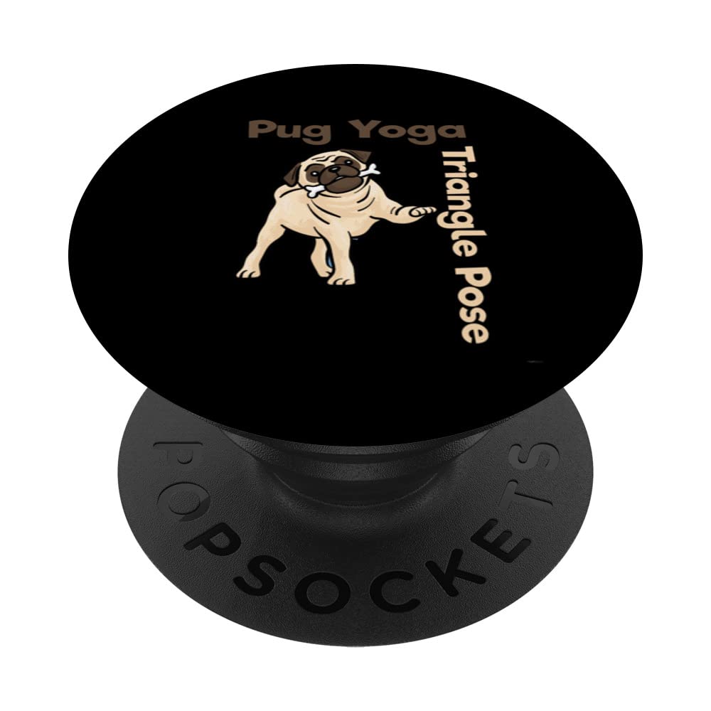 Triangle Pose Pug Yoga Dog by DOTC PopSockets Swappable PopGrip