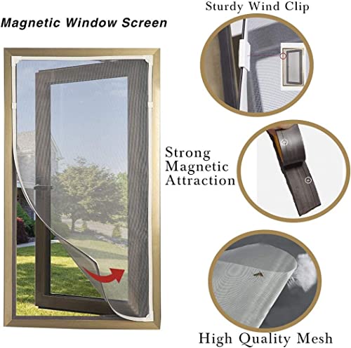 DIY Black Framed Magnetic Window Screen 50x80cm, 50 Sizes