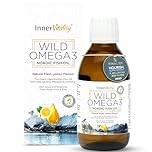 Omega 3 Fish Oil Liquid - Natural Fresh Lemon Flavour with NO Fishy Taste, High Strength DHA/EPA - 200ml Made from Wild Caught Nordic Fish Oil | 3rd Party Tested for Purity - Inner Vitality