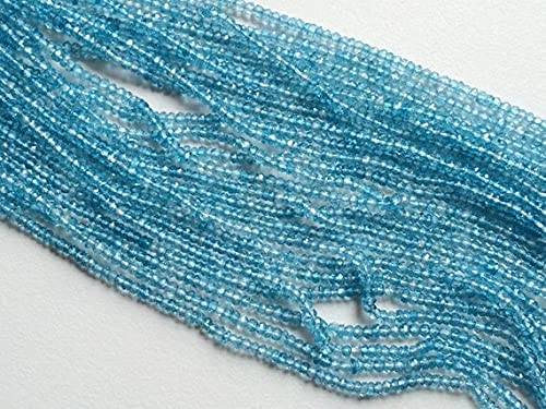 Perles apatite bleue naturelle facettée 3.5mm pour création collier
