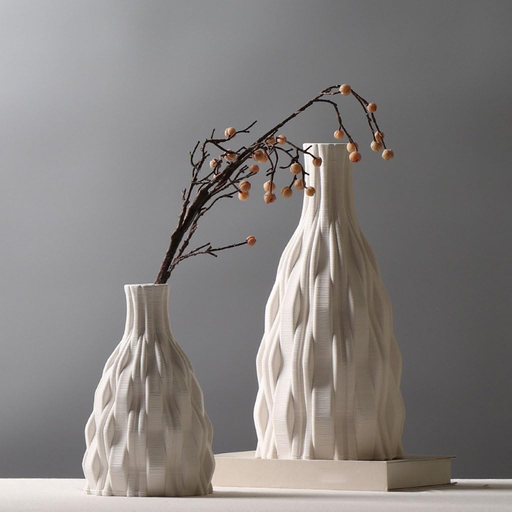 Vasen Wohndeko Wohnzimmer Keramik Vase Blumenarrangement Behälter Einfachheit Büro Getrocknete Blumenvasen Home Ornamente(B)