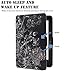 WALNEW Protective Case for Amazon Kindle Voyage(2014) The Thinnest and Lightest Colorful Painting PU Leather Cover with Auto Sleep/Wake Function,Black Flower