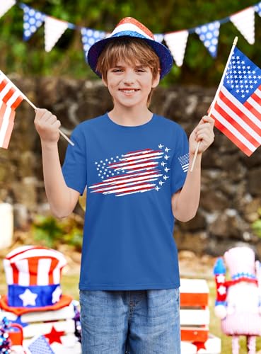 Image of BesserBay Unisex Kids July 4th Amarican Flag Top Patriotic Funny T-Shirt 6-14 Years