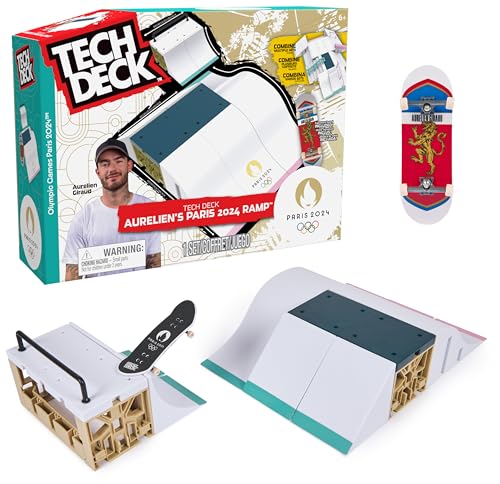 Tech Deck - Finger Skate - Park X-Connect Aurélien Giraud - Produit Officiel sous Licence Jeux Olympiques Paris 2024 - Skatepark Modulable - Mini Skate Doigt...