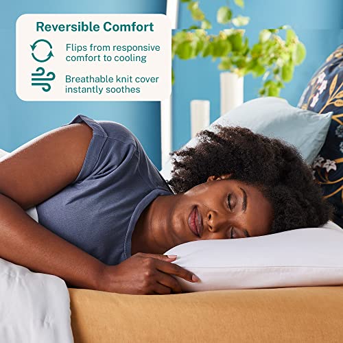 Sleep Innovations Reversible Pillow Cooling Gel Memory Foam And Classic Memory Foam, Queen Size, Side, Stomach, And Back Sleepers, Medium Support White #TOP1