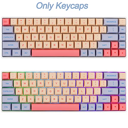 Image of Fogruaden PBT Keycaps 132 Keys Marshmallow Keycaps Set, XDA Profile, Dye-Sublimation Cute Keycap for Mechanical Keyboard