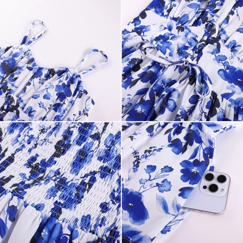 Image of GRACE KARIN 2026 Women's Spaghetti Vacation Sundress Summer Beach Flowy Boho Floral Maxi Dresses with Pockets